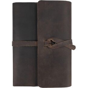 Classic Cover for 8.25 x 5.75 Notebook, Swanky Case with Pen Holder - Handmade from Full Grain Leather - Bourbon Brown