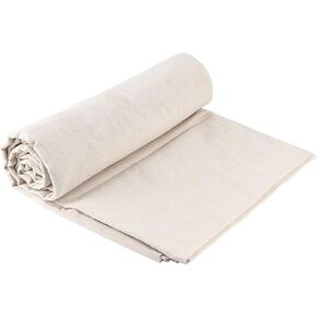 SHEUTSAN 60 Inch Wide by 4 Yard Long Natural Linen Needlework Fabric, Extra Large Plain Solid Color Linen Fabric Cloth by The Yard, for Garments, Crafts Making, Handmade Tablecloth, Home Decorations