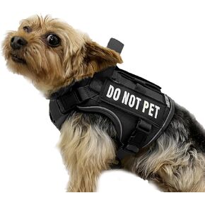 Tactical Dog Harness for Large and XL Breeds, Air Dog Vest No Pull with Reflective Do Not Pet Patches, Breathable Dog Molle Vests for Training Walking Hunting Brown