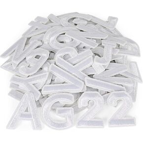 72 Pcs Iron On Letters and Numbers Patches for Clothes, 2 Sets Red Alphabet Embroidered Patch A-Z & Numbers 0-9 Applique for Clothing Backpack Fabric Jeans Hats Jersey Dress Shoes Bags