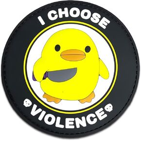 I Choose Violence PVC Patch - Funny Meme Patches, Military Tactical Morale Patch with Hook and Loop Fastener, Cute Patches for Backpacks, Military Uniforms, Jeans, Jackets, Vests, Hats & More