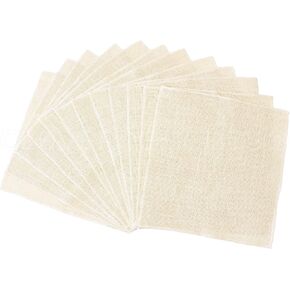 CleverDelights 12 Inch Ivory Burlap Squares - 12 Pack - Jute Burlap Fabric - Finished Edges - 12" x 12"