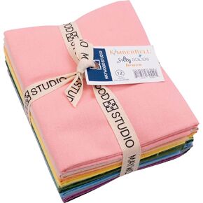Kim Christopherson KimberBell Silky Solids Bravo 12 Fat Quarters Maywood Studio, Assorted (FQ-MASKSS-BRAV)