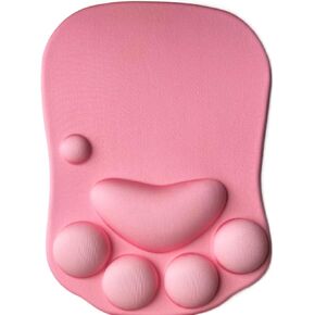 Cute Cat Paw Mouse Pad with Wrist Support Cushion - Soft Silicon Wrist Rest Mousepad Ergonomic Computer Mouse Pads (Black, Large)