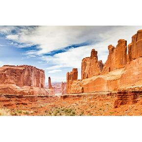Reptile Habitat Background Beautiful Sky Unique Natural Sandstone Rock Formations Terrarium Background Gobi Desert Sturdy Polyester Decor Background 30x12in