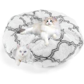 Cat Tunnel Bed,Collapsible Cat Donut Tunnel,Circle Foldable Peekaboo Cats Cave,Enrichment Cat Tube for Indoor Cats,Puppy and Pet