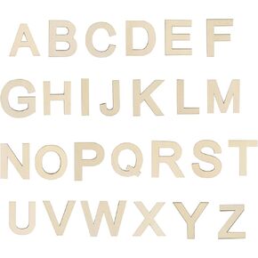 4 Inch Wood Letters, 72 Pcs Wooden Alphabet Letters for Crafts 4" Unfinished Wood Alphabet Cutouts Letters Sign Decoration for DIY Crafts Painting Wall Decor (72PCS/4INCH)