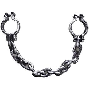 أزياء الهالوين حفلة معصم البلاستيك قيود سلسلة السجن الأصفاد الدعائم (Black /1pcs)