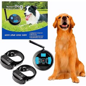 Yancen Wireless Dog Bence نظام احتواء كهربائي PET ، قوة صدمة نطاق التحكم القابلة للتعديل ، فعالة آمنة لا بشكل عشوائي على التصحيح ، طوق الكلب المقاوم للماء القابل لإعادة الشحن in Kuwait