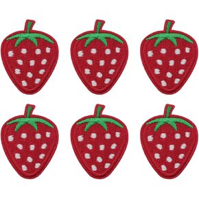 XGNG 20PCS Strawberry Appliques Cute Red Decorative Patches Embroidered DIY Sew on/Iron on Patches for Shirts, Coats, Jackets, Backpacks, Hats, Jeans