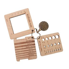 Wood Knitting Gauge Rulers 3 Set Wood Knitting Guage with Yarn Cutter for Sewing Knitting Crafts