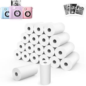 20 Rolls Thermal Print Paper for Kids Instant Print Camera Compatible with ESOXOFFER/Dylanto/Cimizi/Himont Kids Print Camera, Photo Printer HD Thermal Printing Paper Rolls (White-20) in Saudi Arabia