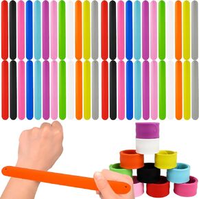 72 PCS السيليكون صفعة أساور أساور قوس قزح قوس قزح المفاجئة ناعمة عصابات المعصم للأطفال