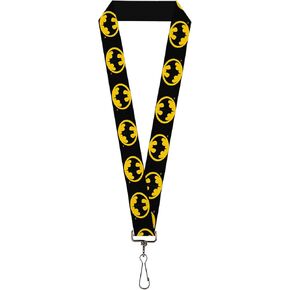 DC Comics Lanyard, Batman 1989 Logo Black Yellow, Elastic