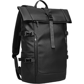 رول أعلى حقيبة الظهر المحمول للرجال للنساء ، و daypack قابلة للتوسيع قابلة للتوسيع ل 15.6 بوصة محمول مقاومة للمياه وحمامات ركاب roucksack كبيرة القابلة للتعديل 26-33L لكلية العمل