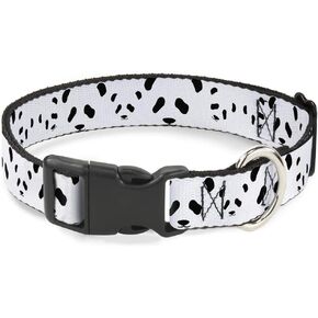 Buckle-Down 9-15" Panda Bear Spots Plastic Clip Collar, Small