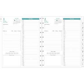 2025-2026 Planner Refills – One Page Per Day, 8-Disc Discbound 2025-2026 Daily ＆ Monthly Planner, Runs from July 2025-June 2026, Prioritized, To-Do List, Notes, 5.8" x 8.5"