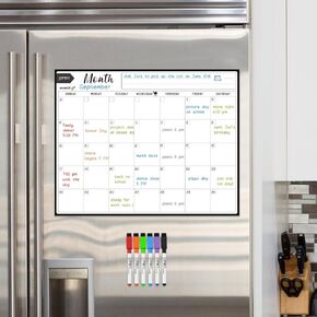 JJPRO Non-Magnetic Dry Erase Weekly Planner with Hourly Time Slots for Wall,14.5"x11.5"Time Schedule for Refrigerator- Reusable Time Schedule Sticks to All Smooth Surfaces,Wall,Cabinet,Fridge&Door