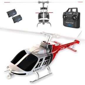 C138 206 Remote Controlled Helicopter Aircraft Plane Drone RC Heli Single Rotor No Ailerons 6CH 6-Axis Gyroscope Altitude Hovering W/ Optical Flow Localization 2Battery for Adults Beginners ( Red）