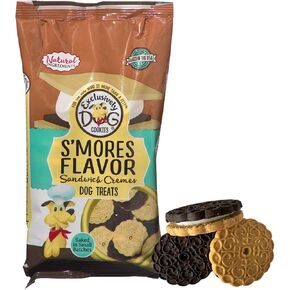 Exclusively Dog Carob & Vanilla Sandwich Cremes Cookies - All Natural Dog Treats, No Animal Byproducts, Baked in The USA, Ideal for Medium to Large Dogs - Vanilla and Carob Flavor, 8oz Bag