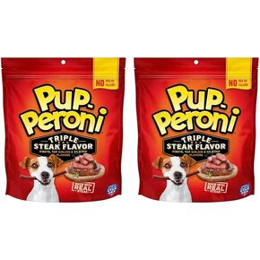 يعالج الكلب النكهة Pup-Peroni Prime Rib ، مصنوعًا من شريحة لحم حقيقية ، 22.5 أونصة
