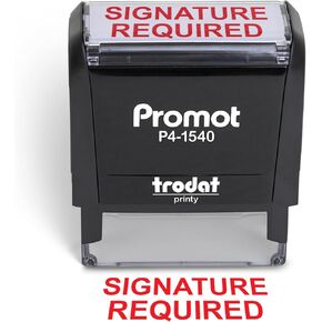 Promot Signature Required - Self Inking Rubber Stamp - Ink Stamps