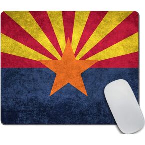 Office Mouse Pad Custom, State Flag of Arizona with Distressed Vintage Textures Background Personality Desings Gaming Mouse Pad 9.5 X 7.9 Inch (240mmX200mmX3mm)