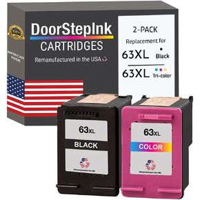 Printer Ink 63 Remanufactured for HP 63XL Ink Cartridges Black Color Combo Pack Replacement for HP Ink 63 Fit for OfficeJet 3830 4650 4655 5255 5258 5200 Envy 4520 4512 DeskJet 2130 3630 Printer