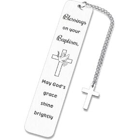 Baptism Gifts for Girl Boys,Baptism Bookmark for Book Lovers Religious Bookmark Gifts for Teen Girls 14-16 Boys, Bible Study Supplies Graduation Birthday Gifts Easter Basket Stuffers