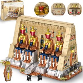 SpblastB Temple Building Set for Adults, Egyptian Architecture Building Blocks with Hidden Mechanisms, Famous Landmark Collection Home Décor Model Building Kit, 2666Pcs
