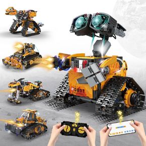 STEM Robot Building Kit for Kids – 5-in-1 Remote & App-Controlled Wall Robotics Set, Engineering Coding Robot Toys, Birthday Gifts for Boys & Girls Ages 6-12+ (673 PCS)