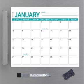 2025 Magnetic Calendar for Refrigerator, 12"x10" Fridge Calendar Magnet JAN 2025 - JUN 2026, 18 Monthly Refrigerator Calendar with Simple Design for Easy Organizing, 2025 New Edition