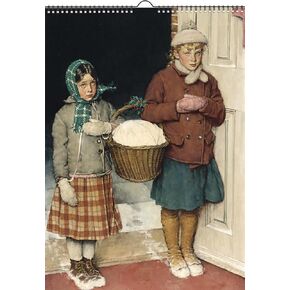 2025 Wall Calendar [12 pages 8"x12"] Everyday Life Scenes with Girls by Norman Rockwell Vintage Magazine Illustration Americana