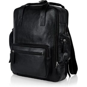 Access Denied Genuine Leather Backpack for Men and Women - 15.6 inch Laptop purse for College Travel | One Size Casual Vintage Rustic | Unisex Large Capacity Bag | Gifts for Him and Her
