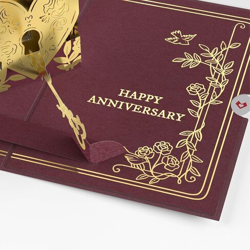 Lovepop Happy Anniversary Card | Just for the Record 3D Pop-Up Card for Wife, Husband, or Couple | Unique Retro & Funny Gift in Kuwait
