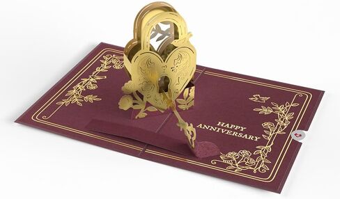 Lovepop Happy Anniversary Card | Just for the Record 3D Pop-Up Card for Wife, Husband, or Couple | Unique Retro & Funny Gift in Kuwait