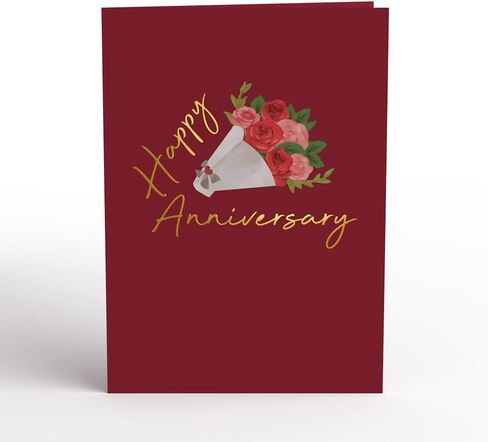 Lovepop Happy Anniversary Card | Just for the Record 3D Pop-Up Card for Wife, Husband, or Couple | Unique Retro & Funny Gift in Kuwait