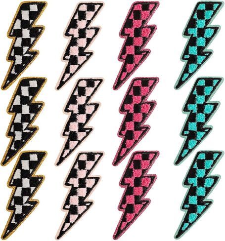 12 PCS Edege Edge Patches Lightning Lightning Bolt Iron on Patches Patches Patcher for Hats Juplespacks Socks Socks Socks in Saudi Arabia