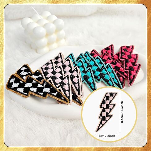 12 PCS Edege Edge Patches Lightning Lightning Bolt Iron on Patches Patches Patcher for Hats Juplespacks Socks Socks Socks in Saudi Arabia