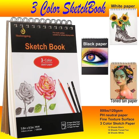 Heshengping 72 قلم رصاص ملون لكتب التلوين للكبار Soft Core Pro Colorists فنان رسم رسم مزج تظليل مجموعة أقلام رصاص ملونة هدية للبالغين المبتدئين (مجموعة أقلام رصاص ملونة علبة قصدير حمراء) in Kuwait