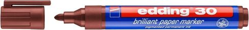 edding 30 brilliant paper marker - brown - 1 waterproof permanent marker - round nib 1.5-3 mm - vibrant colours - lightfast marking on paper, card, cardboard, plastic, metal and glass in Saudi Arabia