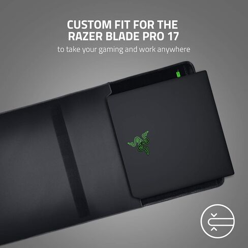 Razer 15" Protective Laptop Sleeve: Scratch & Water-Resistant - Padded Interior Lining - Snag-Free Velcro - Flip-Out Mouse Mat - Classic Black, RC21-01580100-R3M1 in Kuwait