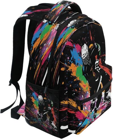ALAZA Ice Hockey Player on Black Backpack Daypack School Bag Travel Shoulder Bag for Students Boys Girls in Saudi Arabia