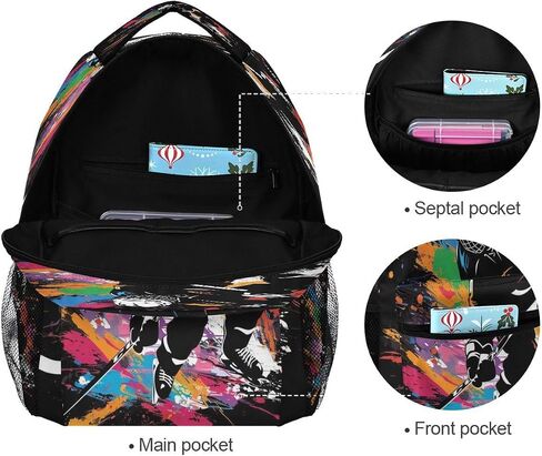 ALAZA Ice Hockey Player on Black Backpack Daypack School Bag Travel Shoulder Bag for Students Boys Girls in Saudi Arabia