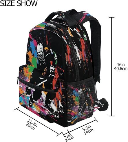 ALAZA Ice Hockey Player on Black Backpack Daypack School Bag Travel Shoulder Bag for Students Boys Girls in Saudi Arabia