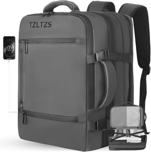 Travel Backpack, Carry On Backpack Airline Approved,Extra Large Expandable Waterproof, 17.3inch Laptop Backpack USB Charging Port, Business College Rucksack Backpack Gifts for Men Women,Black in Saudi Arabia