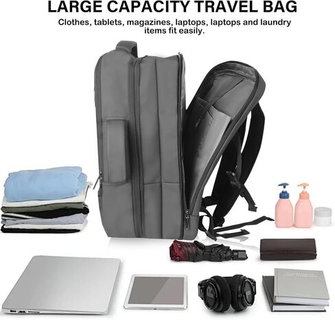 Travel Backpack, Carry On Backpack Airline Approved,Extra Large Expandable Waterproof, 17.3inch Laptop Backpack USB Charging Port, Business College Rucksack Backpack Gifts for Men Women,Black in Saudi Arabia