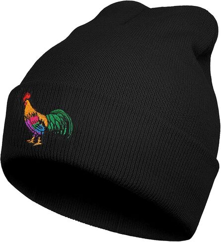 Black Mushroom Beanie Hat Winter Embroidered Knit Cap for Men Women in Saudi Arabia