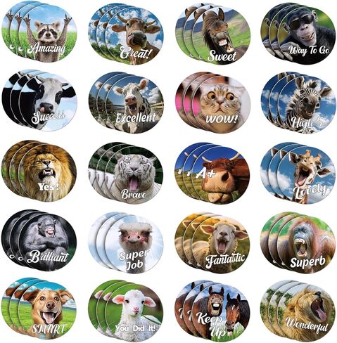 Jetec 300 Pcs Scratch and Sniff Sticker for Kids Animal Scented Stickers Reward Smelly Stickers for Student Teacher Incentive Motivational Wildlife Animals Positive Stickers Classroom Chart School in Kuwait