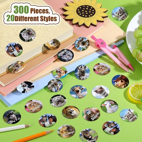 Jetec 300 Pcs Scratch and Sniff Sticker for Kids Animal Scented Stickers Reward Smelly Stickers for Student Teacher Incentive Motivational Wildlife Animals Positive Stickers Classroom Chart School in Kuwait